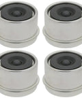 4 Pack Trailer Axle Hub Dust Caps 2 Inch Rubber Plug Replacement For Boat Trailers Fits 2000 To 3500 Lb Axles, silver caps, black plugs