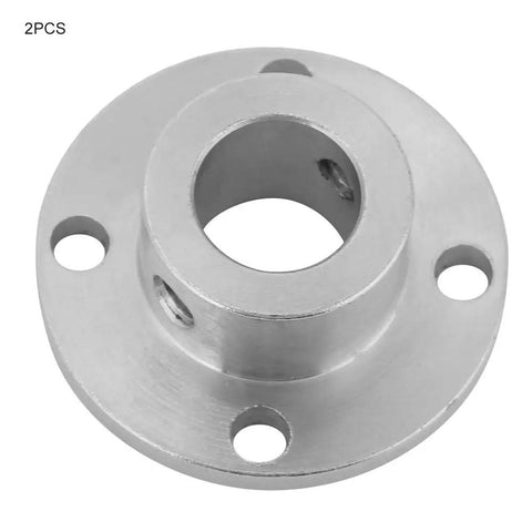 Rock Solid M4 Flange Coupler Motor Shaft Connector, 2 Piece Heavy Duty Plated Iron Adapter, 12Mm ID 18Mm OD, close-up view.