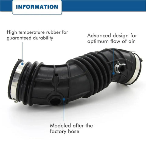 Honda Air Intake Hose Duct Tube Replacement For 2008 2012 Accord 2.4L Ex Ex-L LX LX-S And 2012 2015 Crosstour 2.4L High Temperature Rubber
