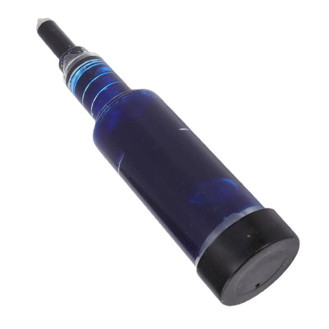1.5 Oz Pre Loaded Chainsaw Bar Grease With Transparent Window For Easy Lubricant Check, close-up of black capped bottle