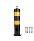 Heavy Duty Traffic Safety Bollards Constructed Tough With Vivid Reflective Tape For Driveway Barriers And City Streets Premium Steel Warning Stakes Secure Mounting Set with bolts.
