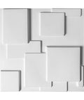 Dope 3D Wall Panels Set White Matte Finish for Modern Home Decor, emboss depth detail, 19.7 Inch Square tile, waterproof and paintable