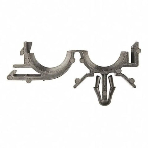 40 Piece Wire Loom Routing Clip Retainer Kit For One Quarter To Three Quarter Inch Wire Looms Perfect For Under Hood Wire Management In GM Vehicles And Trucks Includes Clips For Chevy Buick Oldsmobile Pontiac Cadillac GMC Body A Through Y, close-up view of a single clip showing design and material.