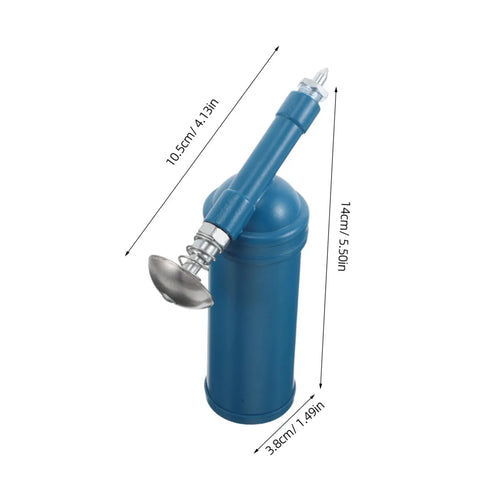 Mini Grease Gun 80cc With Locking Nozzle Manual Lubrication Tool for Excavators Cars and Industrial Equipment shown in blue