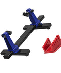 Multifunctional Welding Jig With Adjustable Cable Clamp And Slip Base For Electronics Assembly And Circuit Board Soldering Sweet Grip No Sweat Setup Heavy Duty Fixturing Tool in blue with red accessory.