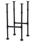 38 Inch Industrial Pipe Table Legs Black Powder Finish, Metal Desk and Bar Height Legs, Pack of 2 for DIY Tables