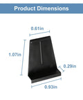Dimensions of Thirty Piece Window Screen Pull Tabs And Spline Channel Lift Tools, showing 1.07in height and 0.93in width.