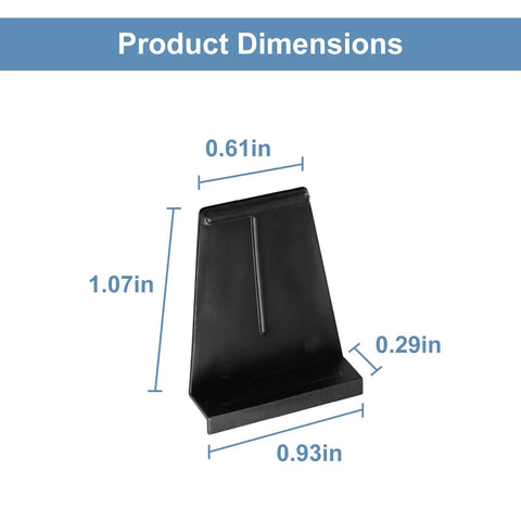 Dimensions of Thirty Piece Window Screen Pull Tabs And Spline Channel Lift Tools, showing 1.07in height and 0.93in width.