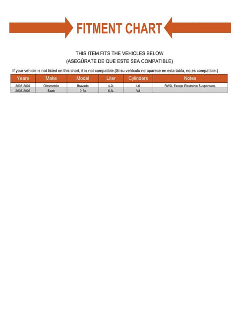 Fitment chart showing compatibility for Top Shelf Drive Shaft Slip Yoke Seal For Chevrolet 4L60E Automatic Rwd Four Speed Transmission.