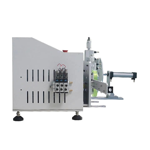 Automatic Electric Wire Winding Reel With Digital Touch Screen 4 In 1 Coiling Station side view showing heavy duty construction and controls.