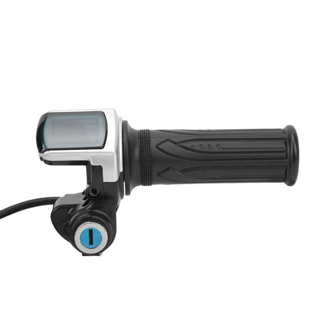 Twist Throttle Grips For Electric Bikes And Motor Scooters With LED Power Indicator And Lock Key Set 48V Compatible ABS Durable Handle Grips Replacement Upgrade For Daily Riding