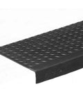Diamond Plate Step Mats for Commercial Stairs 10 by 36 Inches Six Pack Durable Rubber with Slip Resistant Textured Surface.