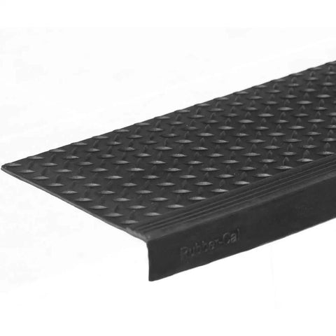 Diamond Plate Step Mats for Commercial Stairs 10 by 36 Inches Six Pack Durable Rubber with Slip Resistant Textured Surface.