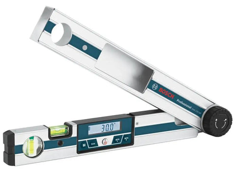 No Sweat Heavy Duty Digital Angle Finder Miter Calculator Protractor Level with LED display and level bubble.