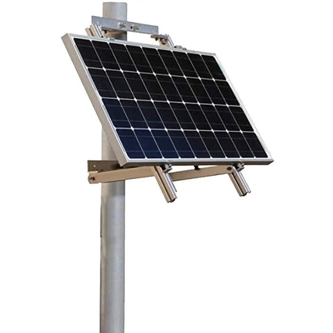Heavy Rugged Solar Panel Pole Mount For Off Grid Living Complete Free Standing Hardware Rack with solar panel on a pole