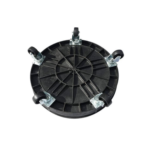 Heavy Duty Drum Dolly Cart For 30 And 55 Gallon Drums Up To 900 Lb Capacity With 2 Tier Platform And 5 Swivel Casters Black Plastic Barrel Carrier