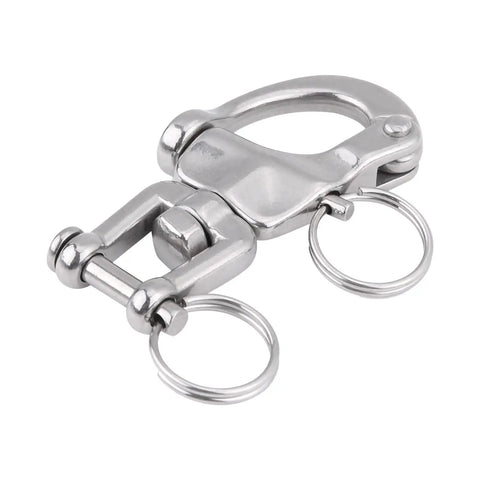 Killer Strength 316 Stainless Steel Jaw Swivel Snap Shackle With Quick Release Pin For Sailboat Halyard And Spinnaker Hook Straight Up Marine Gear Heavy Duty Hardware 70mm