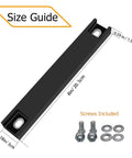 Size guide for 2 Pack Premium Rubber Coated Magnetic License Plate Holder With Screws Scratch Protection, includes screws and washers