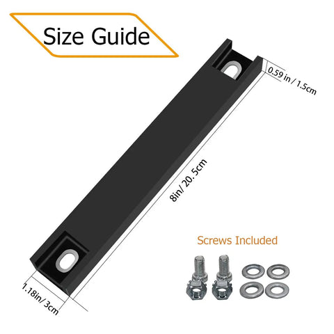 Size guide for 2 Pack Premium Rubber Coated Magnetic License Plate Holder With Screws Scratch Protection, includes screws and washers