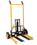 Straight Up Heavy Duty Manual Hydraulic Pallet Stacker With 440 Lb Load Capacity And 35.5 Inch Lift Height, shown front view.