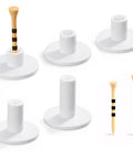 Rubber Golf Tees For Mats And Driving Range Set With 5 Sizes And 5 Holders Value Pack Plus 40 Bamboo Tees In 2.75 And 3.25 Inches