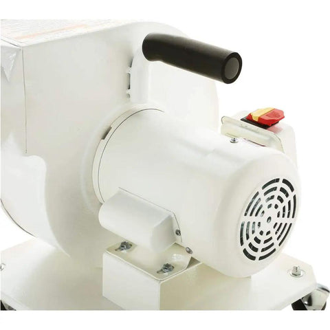 Close-up of 1 HP Light Duty Dust Collector From Polar Bear Series, showing motor and handle, durable steel build for small shops.