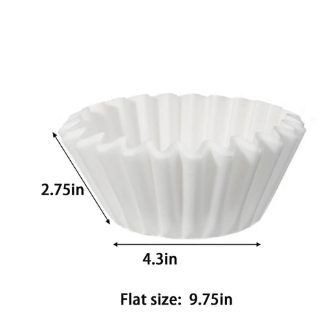Large Flat Bottom Coffee Filters Tall Walled 9.75 Inch Wide 4.25 Inch Tall 2.75 Inch Sides 300 Count Compatible With BUNN And 12 Cup Home And Commercial Coffee Makers Durable Pulp Paper For Your Daily Cup Of Joe