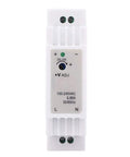 Single Output DR 15 12 DIN Rail Switching Power Supply For Industrial Control Equipment With PWM Modulation Low Ripple Flame Retardant Housing Compact Modular DIN Rail Mount Strong Anti Interference Long Service Life front view