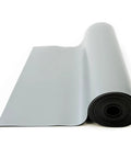 Rolled ESD Safe High Temperature Mat, gray, two-layer rubber, 2ft by 10ft, visible from side angle, for electronics assembly use.