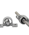 T8 Lead Screw Heavy Duty Kit 8mm Diameter For 3D Printers Stainless Steel With bearing and mounts, horizontal view