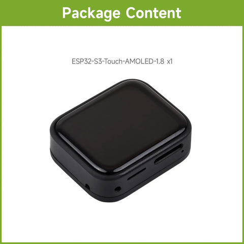 Dope Esp32-S3 1.8 Inch Amoled Touch Screen Module Featuring Ft3168 Capacitive Chip And Xtensa Dual Core Processor With Bluetooth And Wifi Support For Your Next Hella Cool Diy Project in black housing.