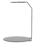 Top Shelf Iron Pour Over Coffee Dripper Rack With Rock Solid Frame Matte Black Filter Holder Stand, side view showing sturdy design.