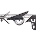 Combination Square Set With Square, Center And Reversible Protractor Head And Blade, 12 Inch Blade, Cast Iron Heads