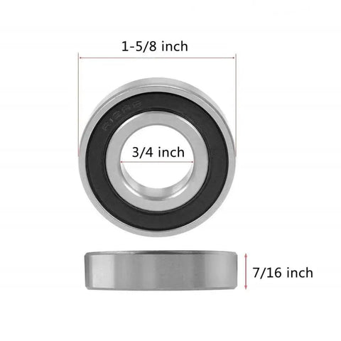 R12 2RS Ball Bearings 3/4 X 1-5/8 X 7/16 Inches With Double Rubber Seals Chrome Steel Durable 10 Pack High Speed Up To 17,000 RPM