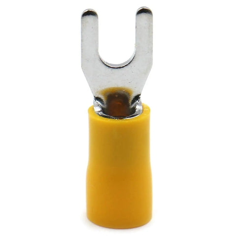 Insulated Fork Spade Wire Connectors For Heavy Duty Electrical Crimp Terminals SV5.5 4 12 10 AWG 4.0 6.0 Mm Copper Terminals In Yellow
