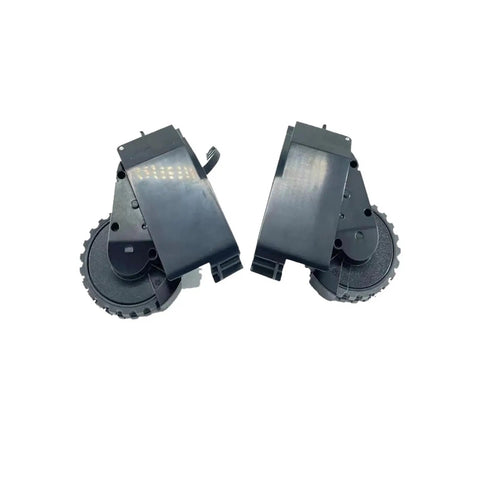 Heavy Duty Ride Upgrade Direct Swap Smooth Rolling Left And Right Drive Wheels For Robot Vacuum Cleaners Universal Replacement Module in black.