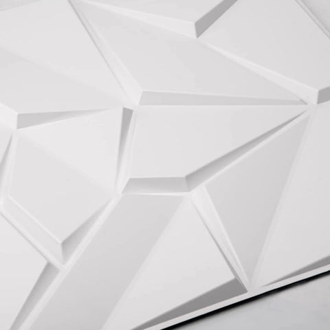 Lit 3D PVC Wall Panels Matte Black Geometric Decor Kit For DIY Accent Walls close-up, showcasing geometric texture and design detail.