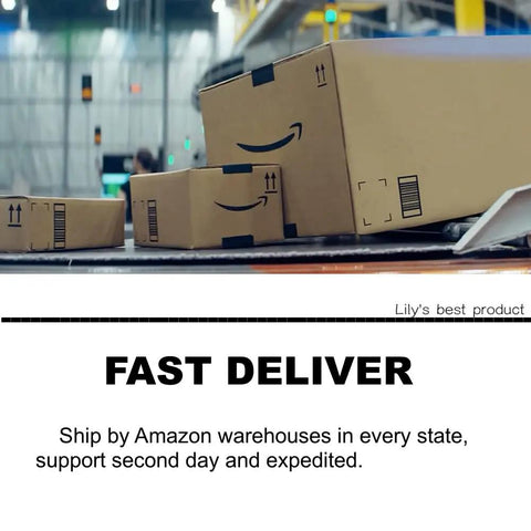 Brown cardboard boxes with Amazon logo stacked in a warehouse for fast delivery services.