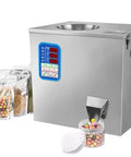 Pro Grade Automatic Powder Granule Filling Machine Adjustable One To Five Hundred Gram Scale with digital display and jars.