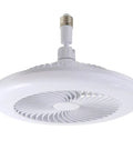 11" E26 Socket Ceiling Fan with Light, Dimmable 3 Color LED Fan Light, 3 Speed Adjustable & Timer Function, Mini Screw-in Fan Light for Small Kitchen Bathroom Closet, white design.