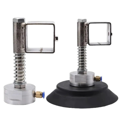 Heavy Duty Industrial Vacuum Suction Cup With Square Tube Intake For Automatic Manipulators, yellow rubber, sizes 100-250 mm.