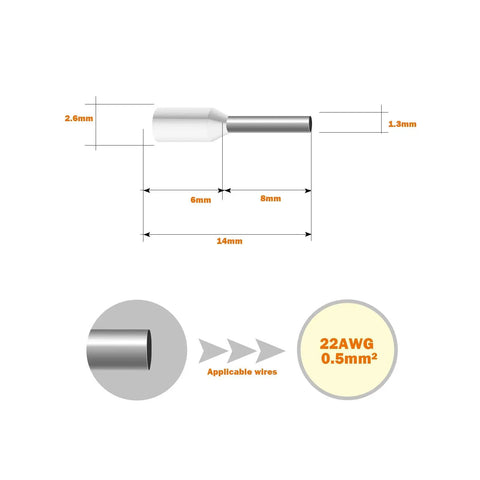 AWG22 Wire Ferrules Set 1000 Pcs Insulated Terminal Ends For Electric And Industrial Wiring Pro Grade Brass Nylon Connectors diagram