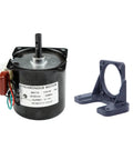 CHANCS 60KTYZ synchronous motor with mounting bracket; black 110V AC gear motor, 30–36 RPM, CW/CCW.