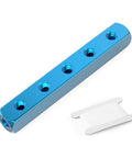 Blue Five Way Eight Port Pneumatic Manifold Block Aluminum Air Distribution Block For Compressed Air Systems One Quarter Inch High Flow