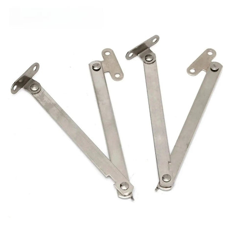 2 Piece Set Heavy Duty Stainless Steel Cabinet Door Lift Up Stay Hinge With Soft Close shown on white background.