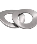 Beefy Stainless Steel Wave Washer Kit With Seven Common Sizes M3 To M12 For Electrical Connections In Domestic Appliances Automotive And Marine Use Corrosion Resistant 304 Stainless Steel, two washers