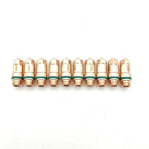 Pilot Arc CNC Plasma Cutting Torch Parts Kit showing electrode nozzles, copper material for CNC torch, pro grade for high temp use.