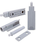 10 Pack Cabinet Door Soft Close Dampers And Drawer Hinge Buffers Made From Premium Abs Plastic in gray, showcasing various shapes and designs.
