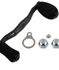 Switch Up Your Gear With This Super Lightweight Carbon Fiber Fishing Reel Handle Featuring A Rock Solid Left Or Right Side Eva Grip Knob That Slams Into Any Rod For Serious Angling Adventures. black carbon fiber fishing reel handle with EVA knobs, nuts and washer