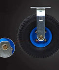 Heavy Duty Caster Wheels With Swivel Castors For Flatbeds And Industrial Rubber Inflatable Tires Silent Shockproof Single Wheel 8 Or 10 Inch close-up of a single caster wheel with a metal bracket and rubber tire.